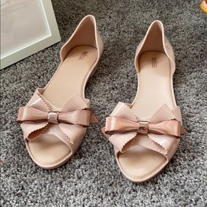 Melissa - Pink Metallic Bow flats